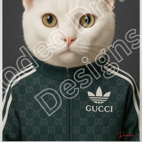 11x17 Gucci White Cat Poster Print Streetwear Fashion Wall Art Decor - Picture 2 of 2